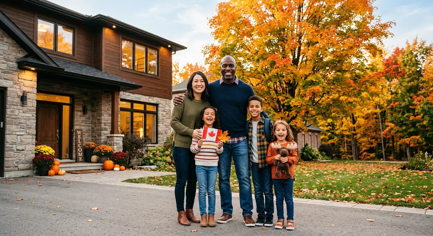 Happy Canadian family protected by Candid Current insurance